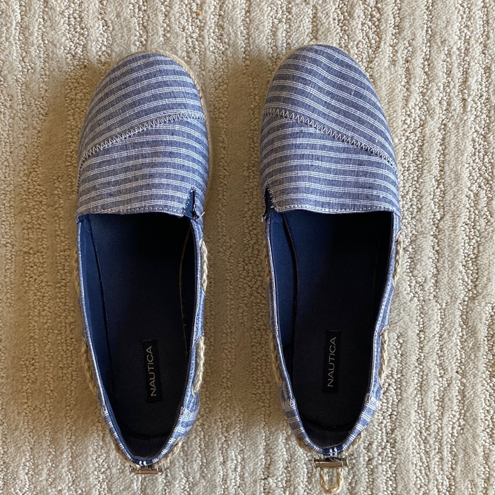 Nautica Striped Canvas Rutter Flats